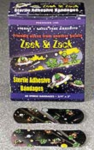 Vinyl KidsStrip Bandages Zeek & Zack Alien 3/4" x 3" 60/Bx